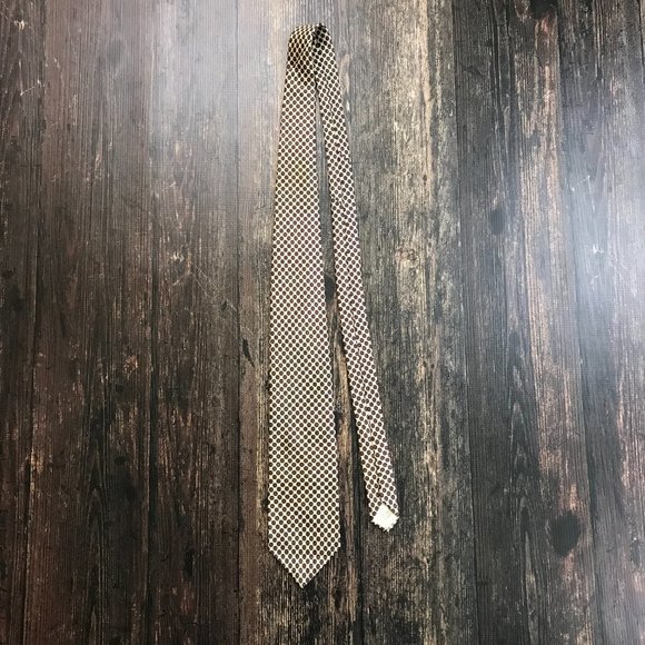 CHRISTIAN DIOR Floral Print Neck Tie Cravat 100% Silk Polka Dot Red Ivory $235 - Picture 5 of 6